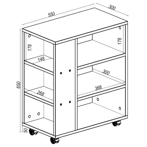 Тумба мобільна ТМ-5, Бетон, 550/300/650