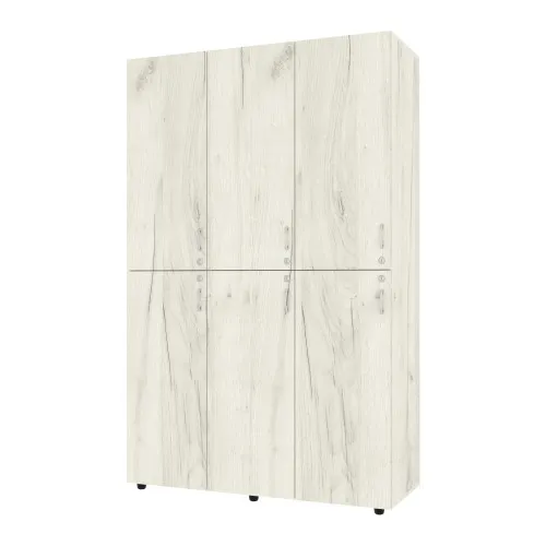 Шкаф секционный для раздевалки ШС-1, Дуб Крафт Белый, 1200/468/1900