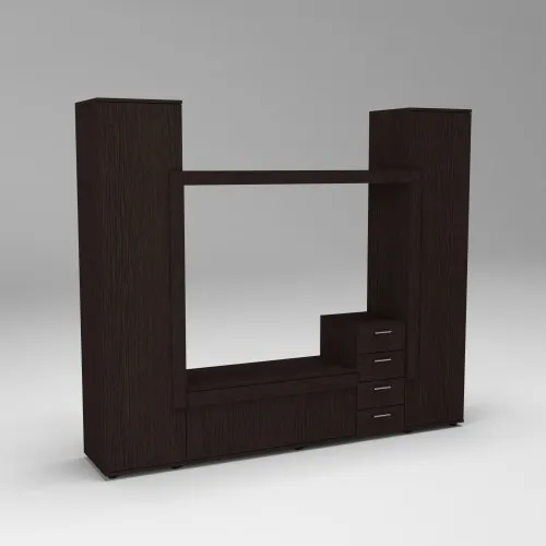 Стенка в гостиную под ТВ Эхо-2, Венге Магия, 2160х420х1850