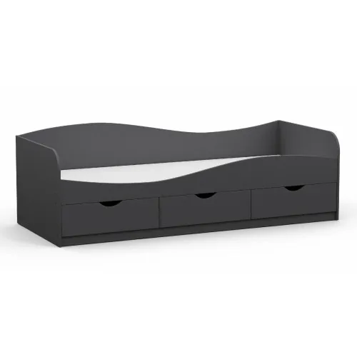 Кровать односпальная L-9, Антрацит, 2030х834х656