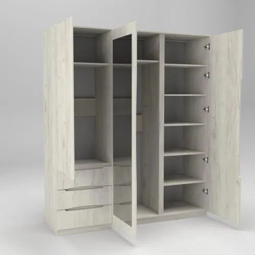 Шкаф Дельта 2, Дуб Крафт Белый, 1800х550х2100