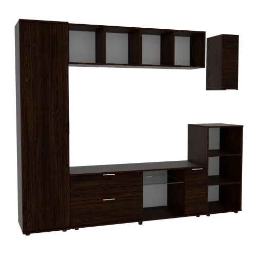 Стенка в гостиную Ketrin-1, Венге Магия, 2240х425х1880