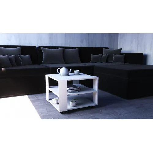 Стіл журнальний Квант №4, Білий, 600/600/450