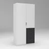 Шкаф Кристалл 1, Белый/Антрацит, 1000х520х2100