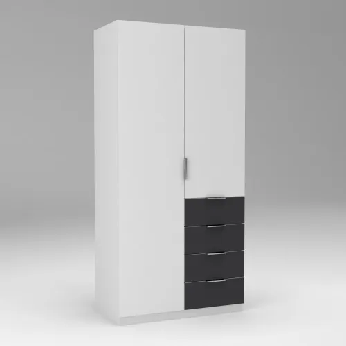 Шкаф Кристалл 1, Белый/Антрацит, 1000х520х2100