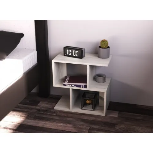Тумба прикроватная S-1, Дуб Крафт Белый, 500/300/500