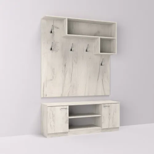 Прихожая ГКШ-10, Дуб Крафт Белый, 1300/350/1900