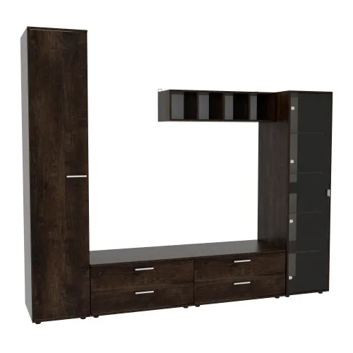 Стенка в гостиную Hugo-4, Дуб Конкордия, 2480х520х2120