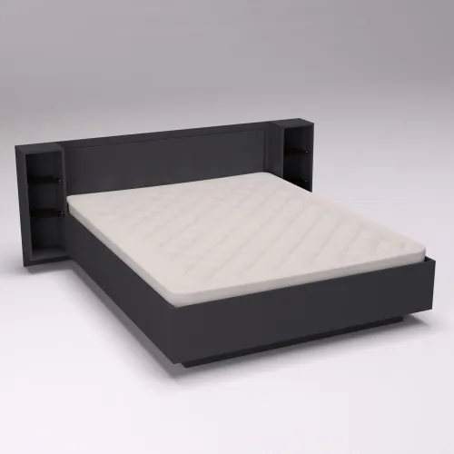 Кровать Кристалл №1 двуспальная, Антрацит, 2035х1976х850