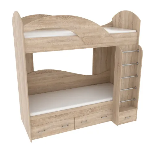Ліжко двоповерхове, Дуб Сонома, 2040х1000х2000