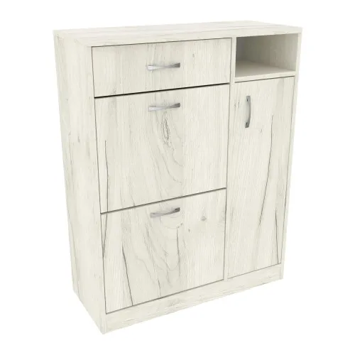 Тумба для обуви №5, Дуб Крафт Белый, 800/350/1010