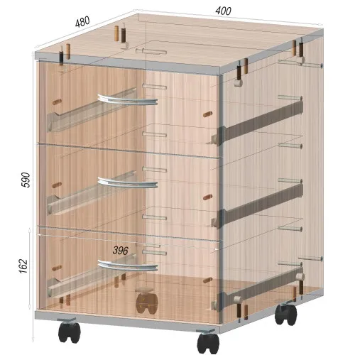 Тумба офисная ТМ-2, Дуб Сонома, 400/480/590