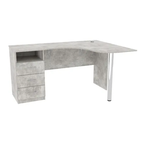 Стол угловой с ящиками ОСК-4, Бетон, 1500/1100/760