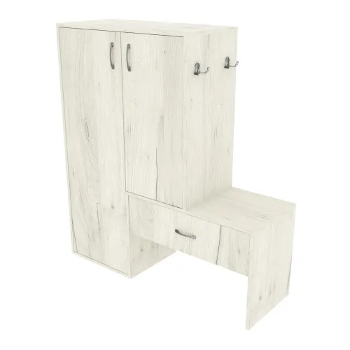 Тумба для обуви №6, Дуб Крафт Белый, 1100/360/1200