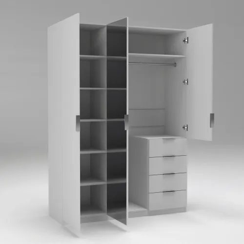 Шкаф Кристалл 2, Белый, 1500х520х2100