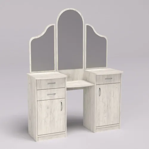 Стол туалетный Трюмо Диана, Дуб Крафт Белый, 1200/420/1630