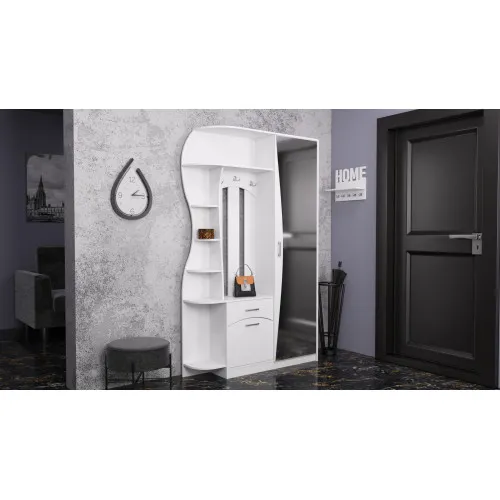 Прихожая Соло-9, Белый, 1300/400/2100