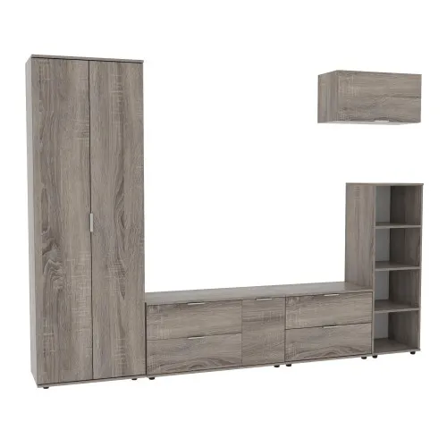 Стенка в гостиную Ketrin-3, Дуб Сонома Трюфель, 2820х425х2100