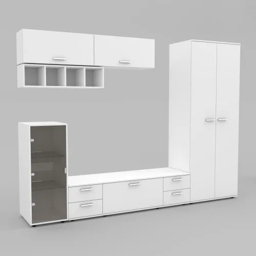 Стенка в гостиную Hugo-1, Белый, 2860х520х2120