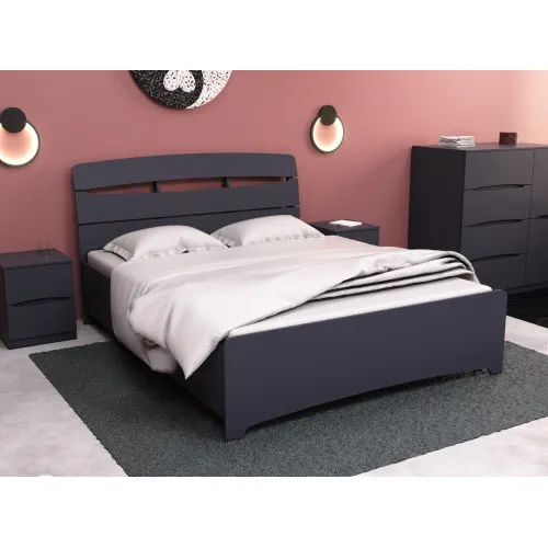 Кровать Дельта двуспальная, Антрацит, 2132х1450х1070