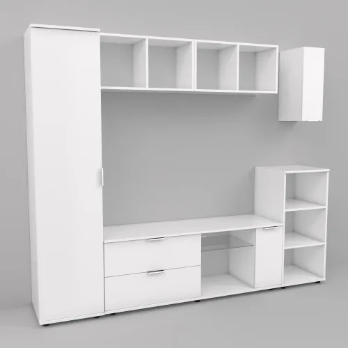 Стенка в гостиную Ketrin-1, Белый, 2240х425х1880