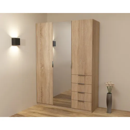 Шкаф Кристалл 2, Дуб Сонома, 1500х520х2100