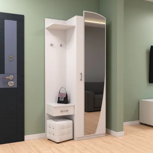 Прихожая Соло-1, Белый, 1000/400/2140