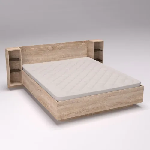 Кровать Кристалл №1 двуспальная, Дуб Сонома, 2035х2176х850