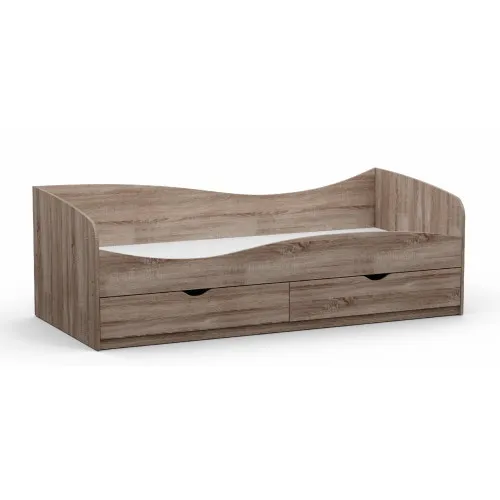 Кровать односпальная L-11, Дуб Сонома Трюфель, 2030х937х680