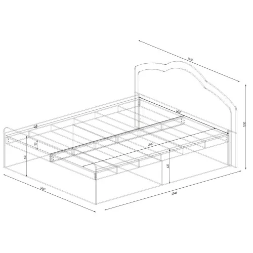 Кровать Диана двуспальная, Венге Магия, 2048х1610х1030