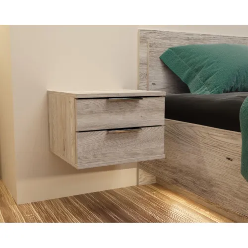 Тумба навесная прикроватная Кристалл, Самоа Дымчатый, 400/400/290