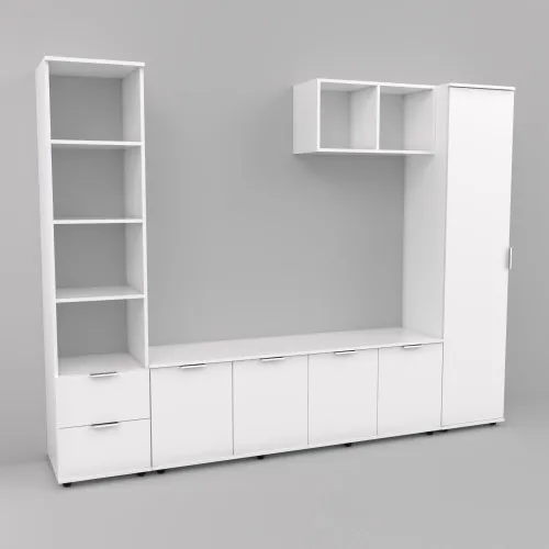 Стенка в гостиную Ketrin-2, Белый, 2440х425х1880