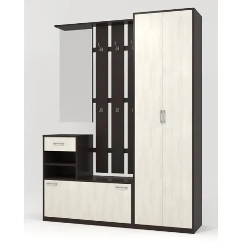 Прихожая Соло-3, Венге Магия/Дуб Шамони Светлый, 1600/400/2100