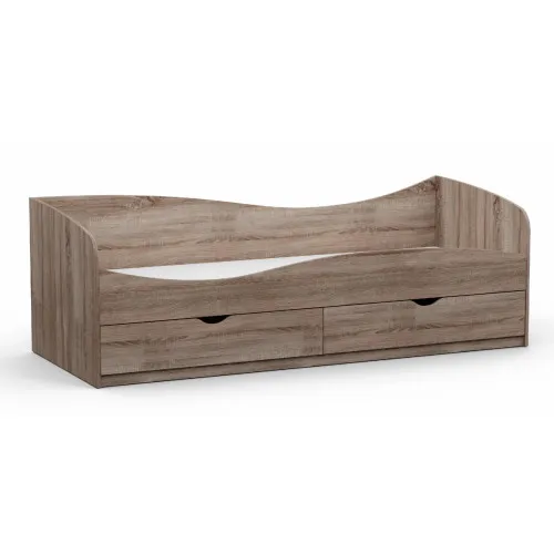 Кровать односпальная L-7, Дуб Сонома Трюфель, 2030х834х680