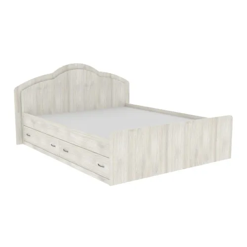 Кровать Диана двуспальная с 2-мя ящиками, Дуб Шамони Светлый, 2048х1410х1030