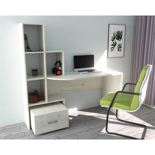 Стол письменный СП-1 №2, Дуб Крафт Белый, 1500/550/1500