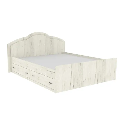 Кровать Диана двуспальная с 2-мя ящиками, Дуб Крафт Белый, 2048х1610х1030