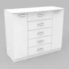 Комод №5, Білий, 1200/450/1000