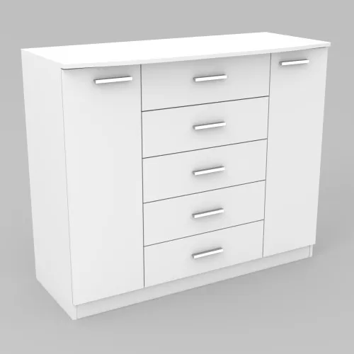 Комод №5, Білий, 1200/450/1000