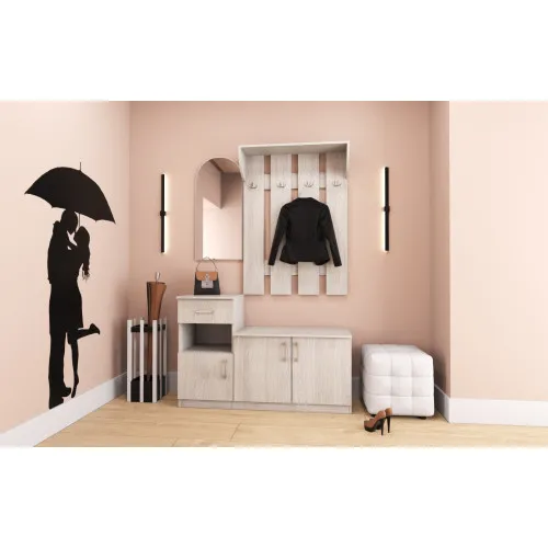 Прихожая Алиса, Дуб Шамони Светлый, 1000/400/1880