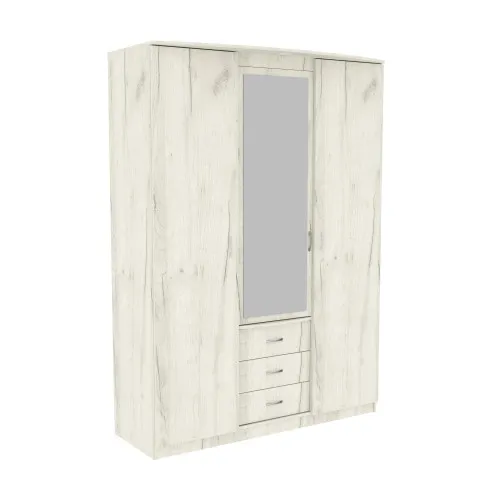 Шкаф Диана, Дуб Крафт Белый, 1500х650х2100