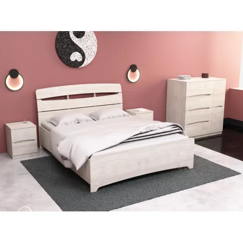 Кровать Дельта двуспальная, Дуб Шамони Светлый, 2132х1650х1070