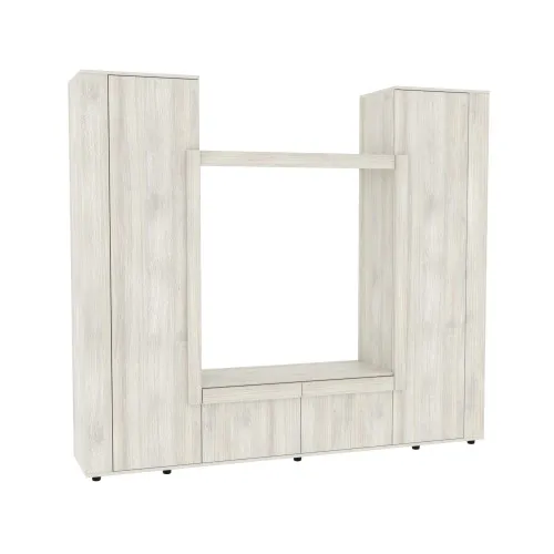 Стенка в гостиную под ТВ Эхо-4, Дуб Шамони Светлый, 2080х420х1850