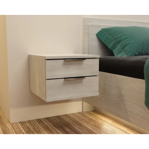 Тумба навесная прикроватная Кристалл, Дуб Шамони Светлый, 400/400/290