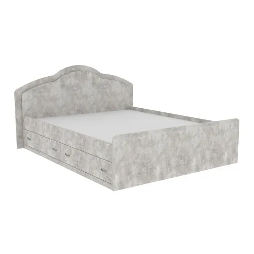 Кровать Диана двуспальная с 2-мя ящиками, Бетон, 2048х1410х1030