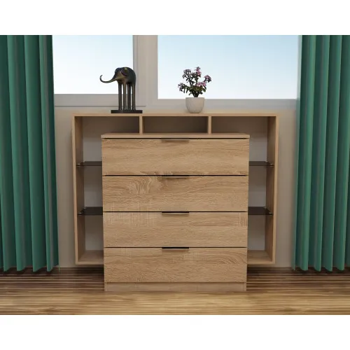 Комод Кристал, Дуб Сонома, 1200/450/1000