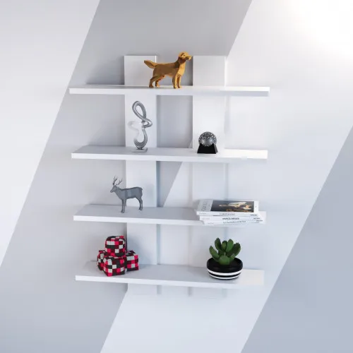 Полка навесная П-4, Белый, 600/120/800