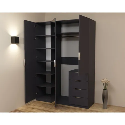 Шкаф Кристалл 2, Антрацит, 1500х520х2100