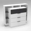 Комод Кристал, Белый/Антрацит, 1200/450/1000