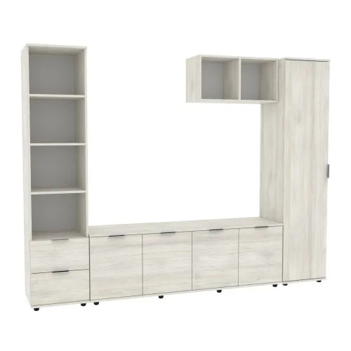 Стенка в гостиную Ketrin-2, Дуб Шамони Светлый, 2440х425х1880